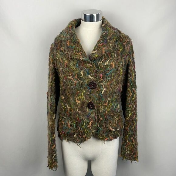 Brown Multi Knit Blazer Jacket